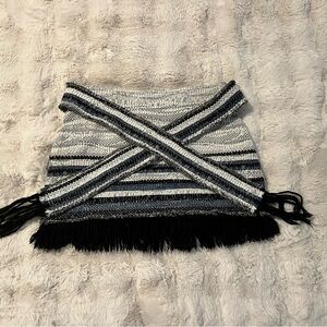 10 Crosby Derek Lam Black and White Knit Mini Skirt